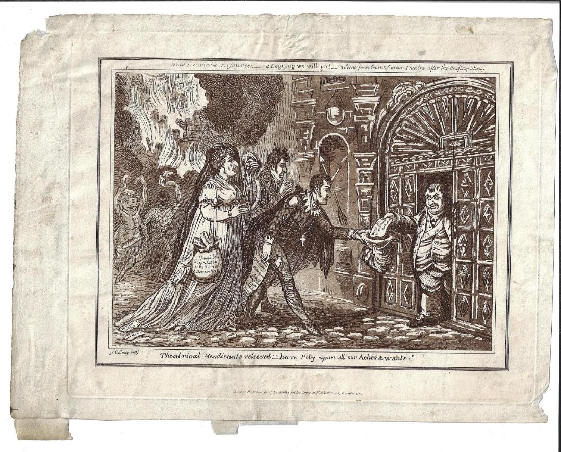 1818 James Gillray Engraving Theatrical Mendicants (1 of 1)