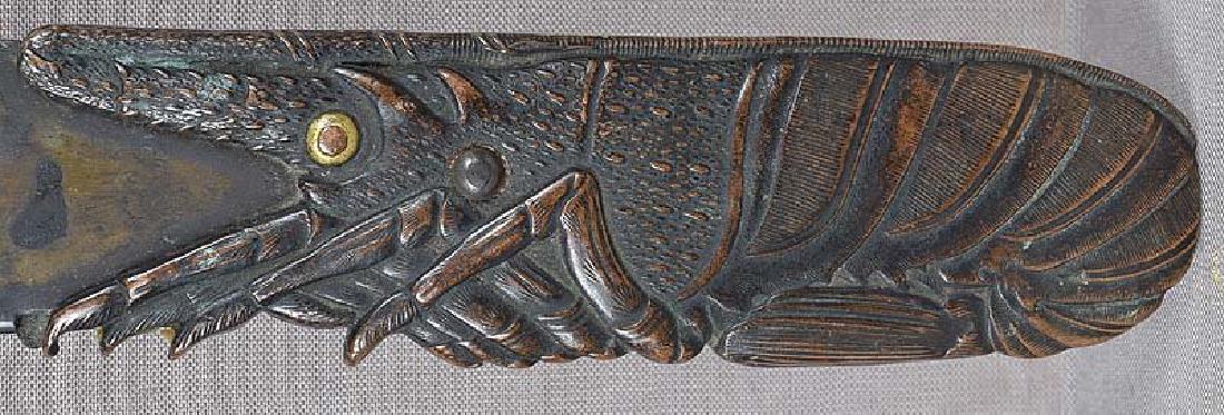 19c Japanese bronze page turner LOBSTER & shells (1 of 6)