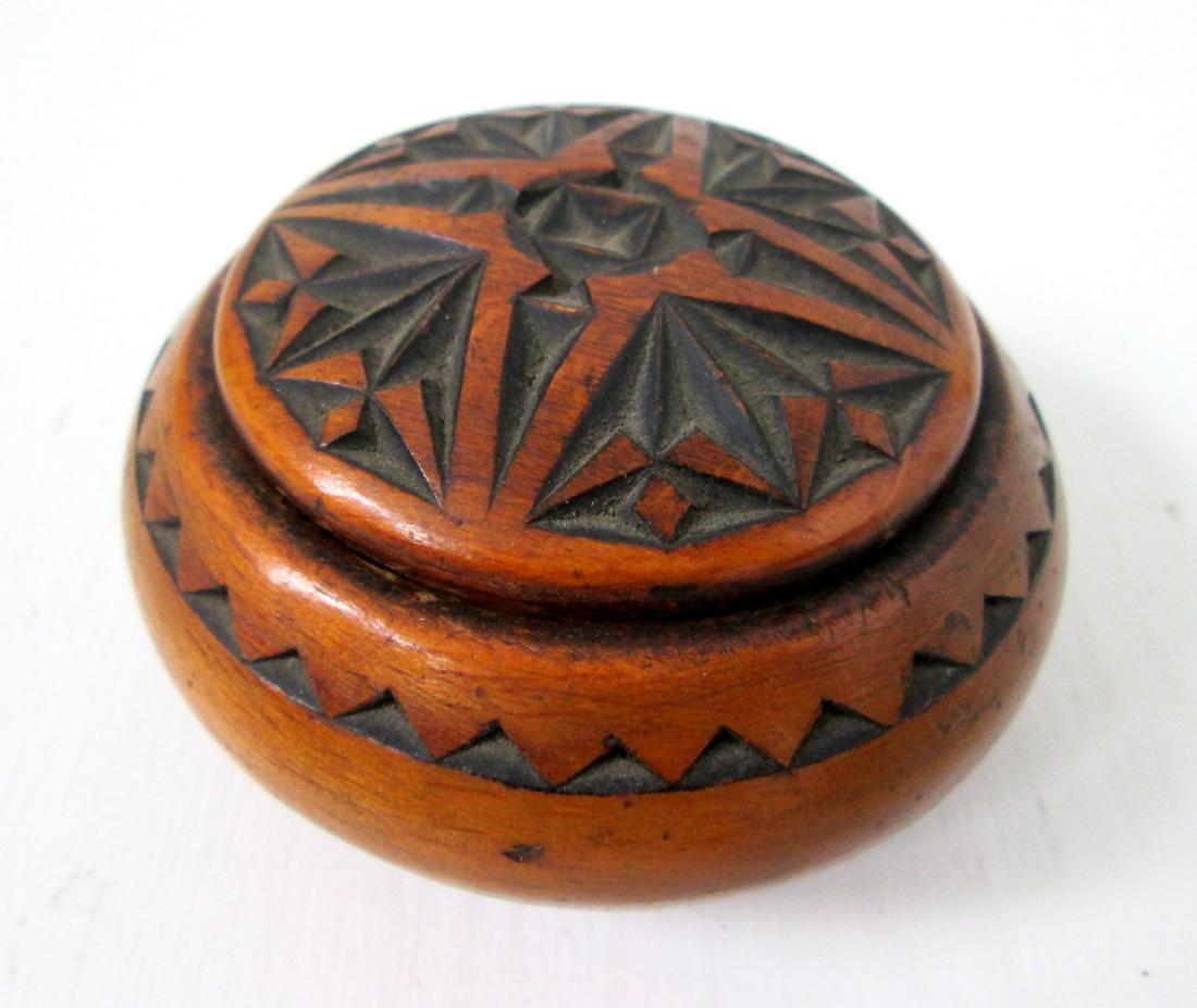 Early Carved Treen Jar (1 of 6)