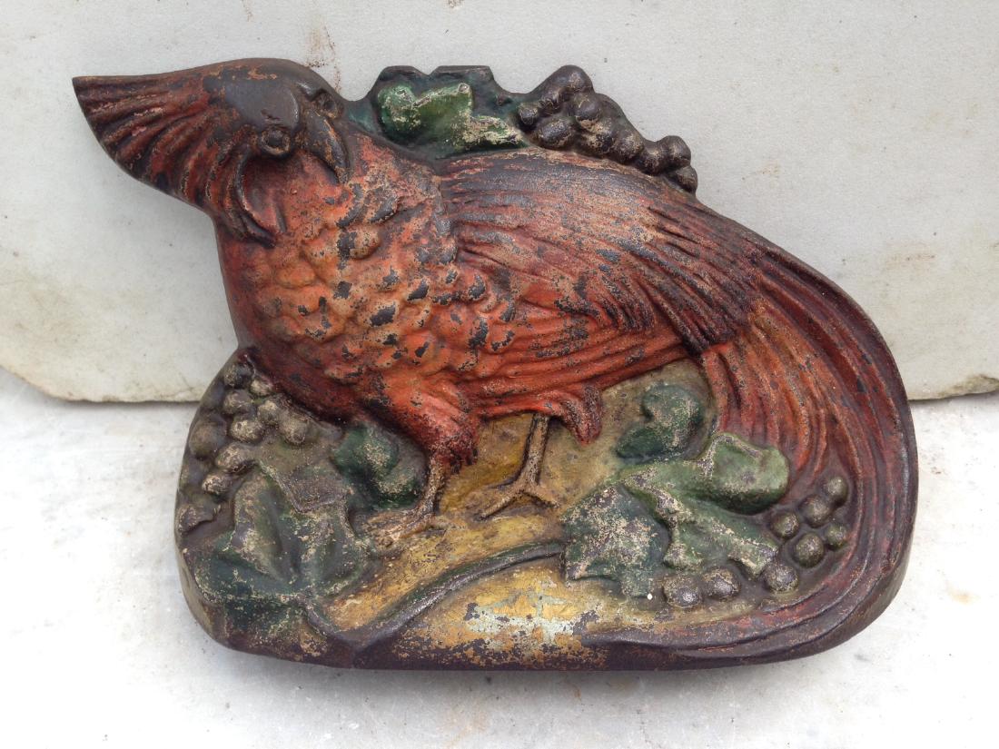 C1900 Cast Iron Cockatoo Doorstop in Original Paint (1 of 6)