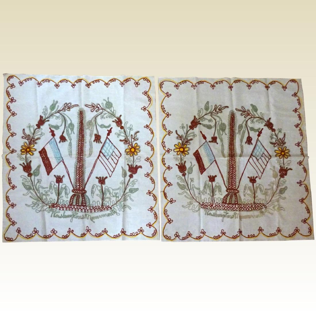 Old Pillow Shams Pair - Chain Stitched (1 of 6)