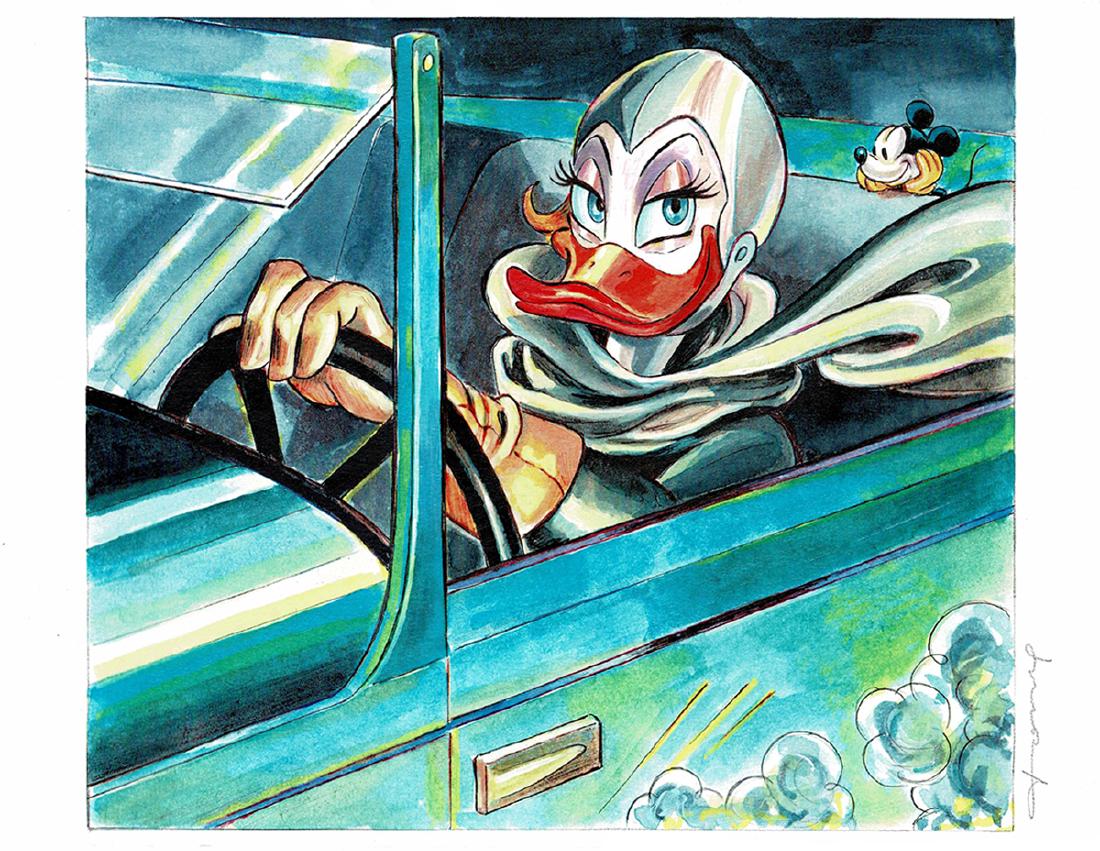 Daisy Duck - Tamara de Lempicka Acrylic, Oil,Varnish: Artist: Fernandez, Tony Title: Daisy Duck - Tamara de Lempicka Medium: Acrylic, Oil,Varnish Size: 12.5 x 17.7 in Publisher: Disney Series: Disney This original artwork was created by the Spanish artis