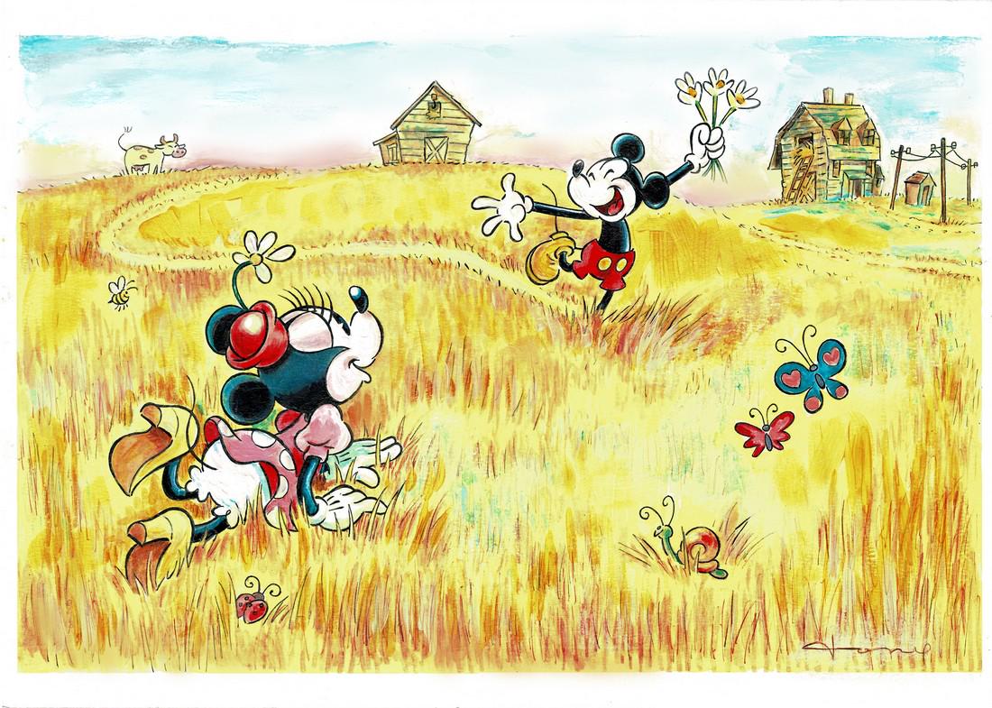 Mickey & Minnie Mouse - Van Gogh Acrylic, Oil,Varnish (1 of 8)