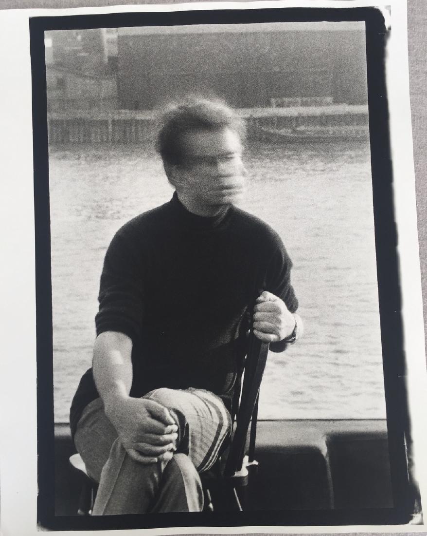 After Peter Beard Photo Untitled Francis Bacon on roof: Artist: After Peter Beard - American, b. 1938 Title, Year: Untitled (Francis Bacon on his rooftop at 80 Narrow Street, London) Medium: Black and white photographic print Dimensions: Image size: 19.25"