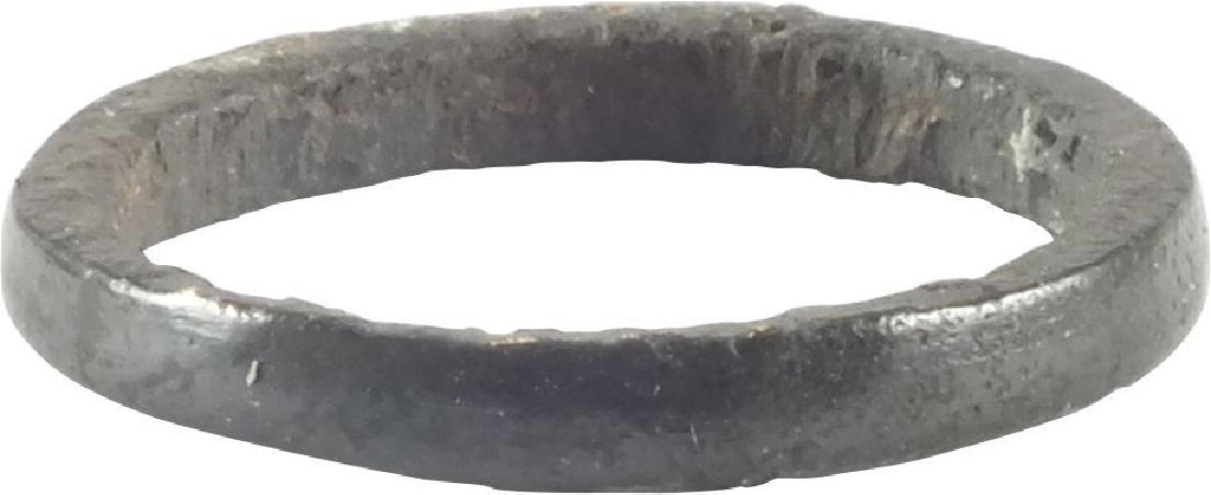 VIKING WOMAN’S WEDDING RING 10th-11th CENTURY: Bronze. Size 2 1/2 with a mottled green patina patina. Narrow band of square section. Vikings exchanged wedding rings on the pommel of the groom’s sword. Item ships one business day after payment. N