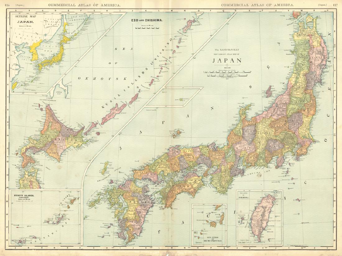 Rand-McNally New Library Atlas Map of Japan (1 of 1)