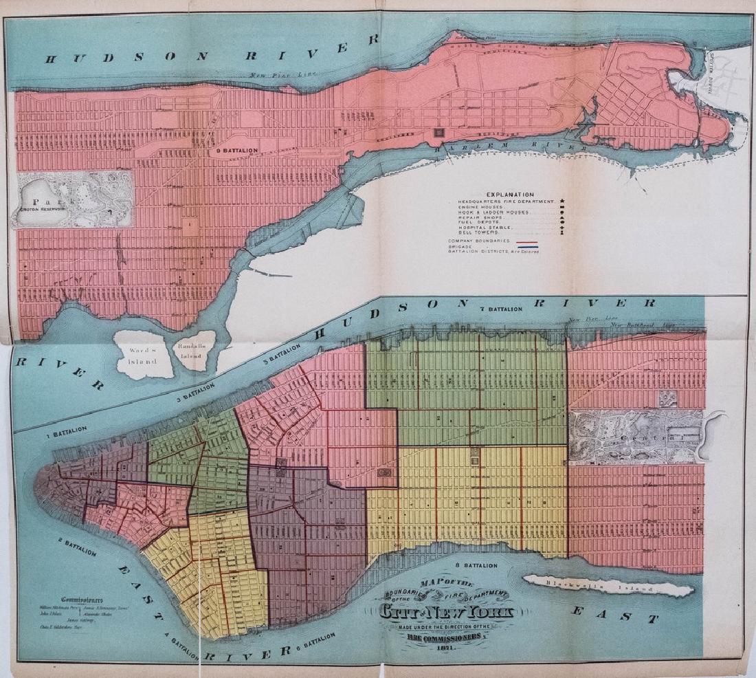 1871 Hardy New York City Fire Department Map -- Map of (1 of 1)