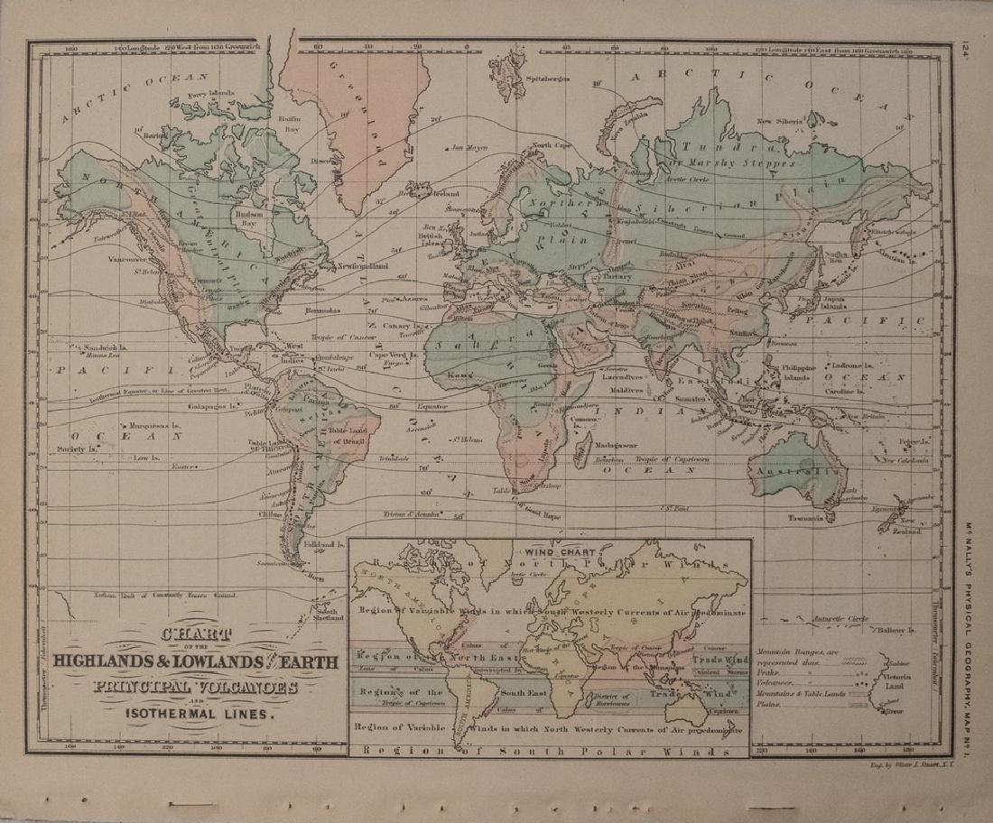 1874 McNally Chart of World Mountain Ranges and Rain (1 of 1)