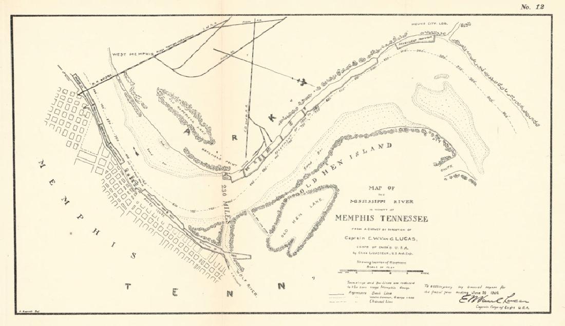 Map of the Mississippi River in Vicinity of Memphis (1 of 1)