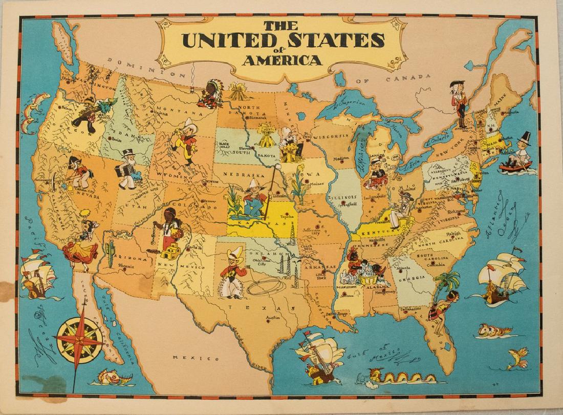 1938 R Taylor White Pictorial Map of the United States (1 of 1)