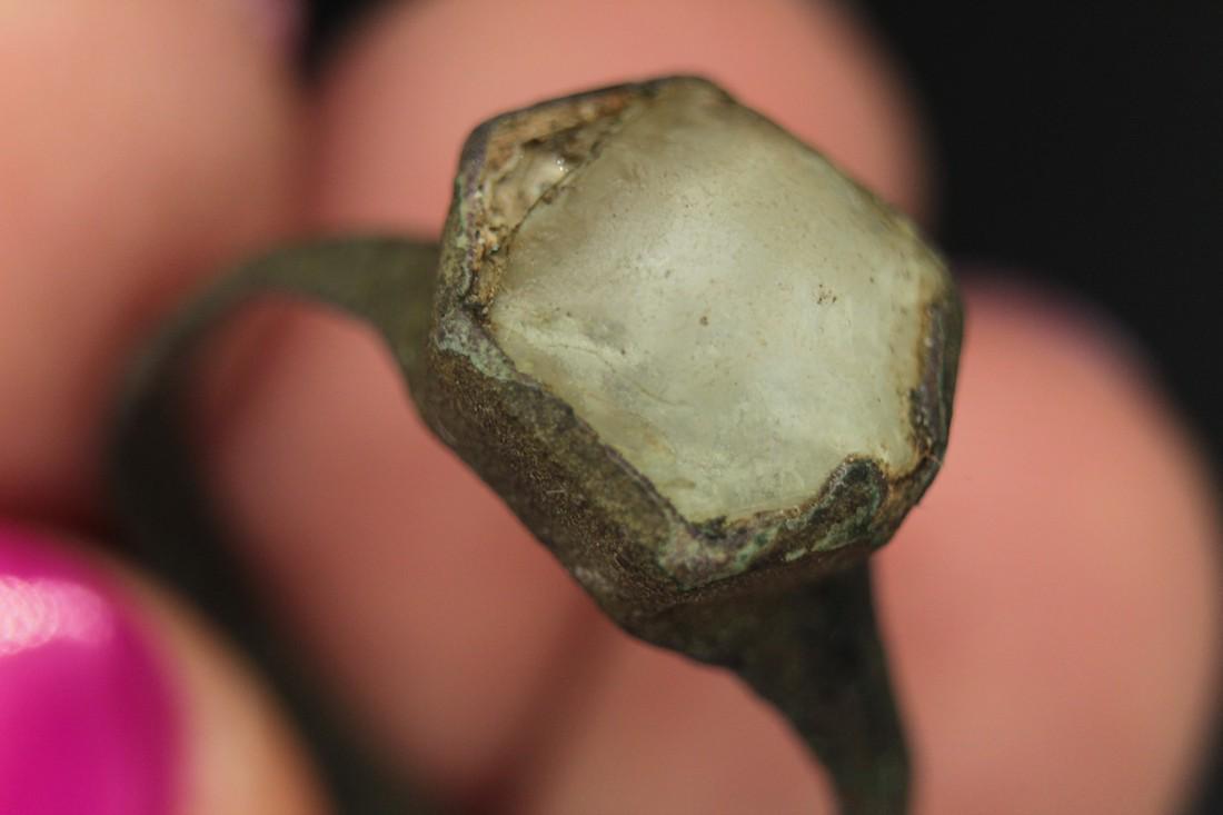 Medieval Bronze Ring With Stone (1 of 6)