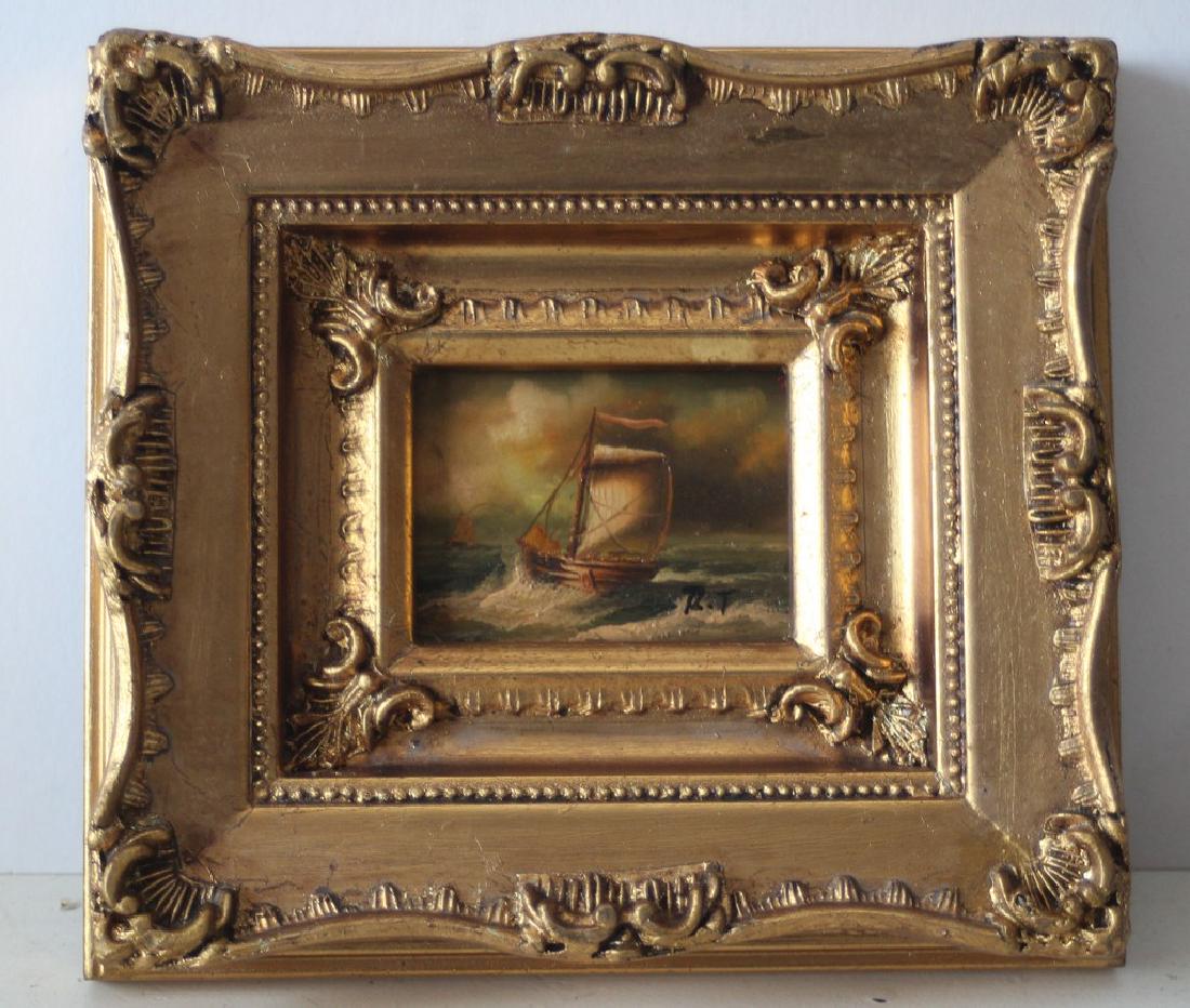 Rene Tempur - Miniature Maritime Dutch Painting 1920 (1 of 4)