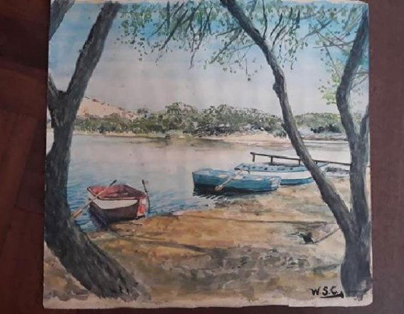 Winston Churchill Signed Watercolor (1 of 2)