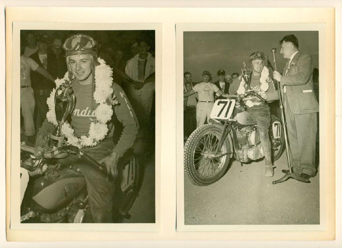 Lot 2 1950 Indian Motorcycle Racer Bobby Hill Ohio (1 of 3)
