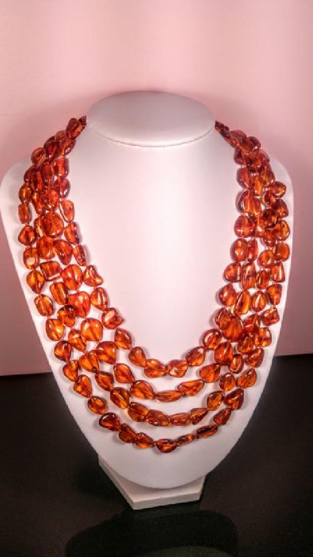 Genuine cognac colour Baltic Amber necklace, length 210 (1 of 10)