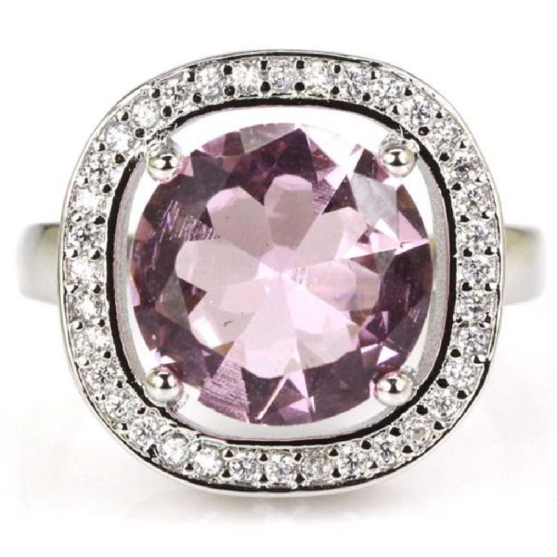 Gorgeous Pink Kunzite Silver Ring Us sz 6.5 (1 of 2)