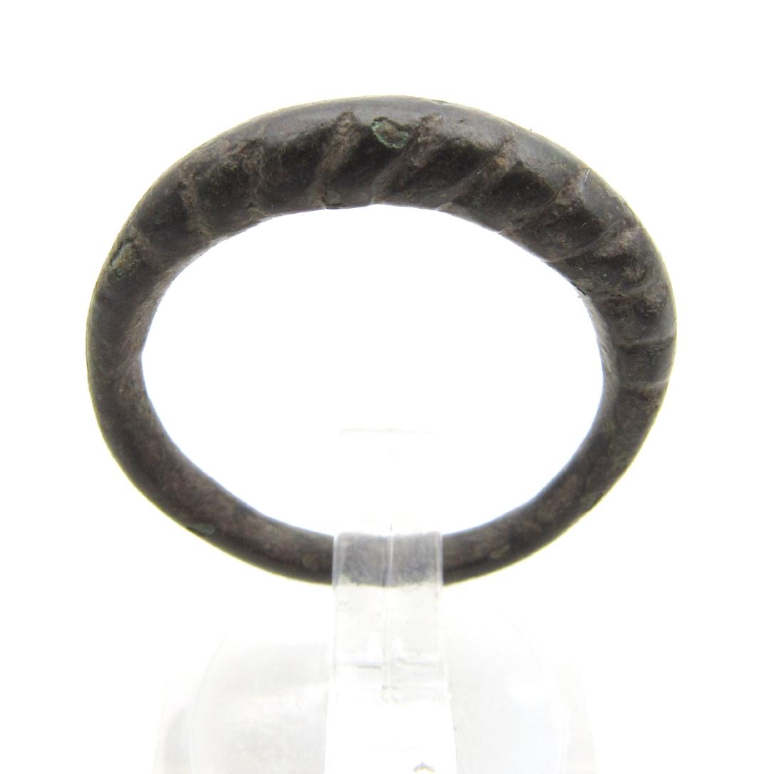 Medieval Viking Era Bronze Twisted Ring (1 of 2)