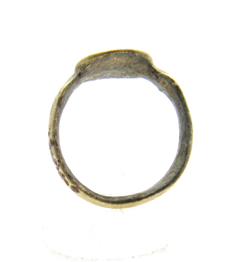 Medieval Saxon Bronze Ring with Evils Eye Motif (1 of 2)