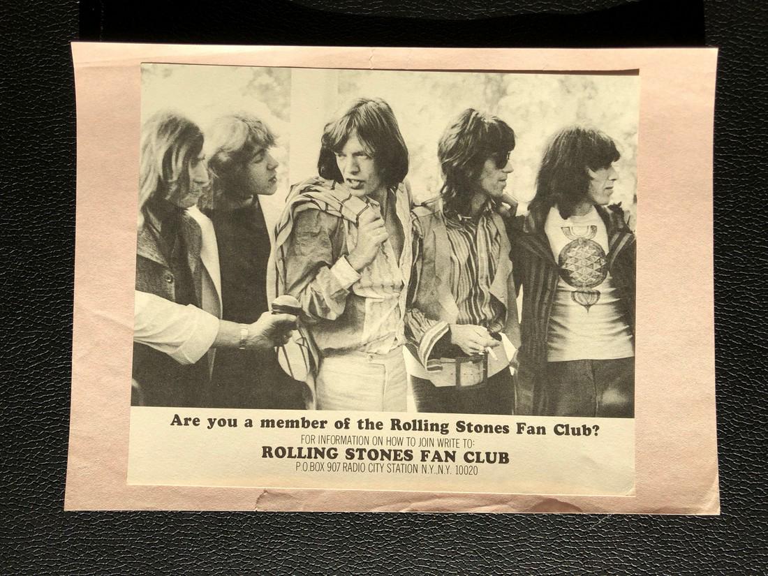 ORIGINAL ROLLING STONES FAN CLUB FLYER (1 of 1)
