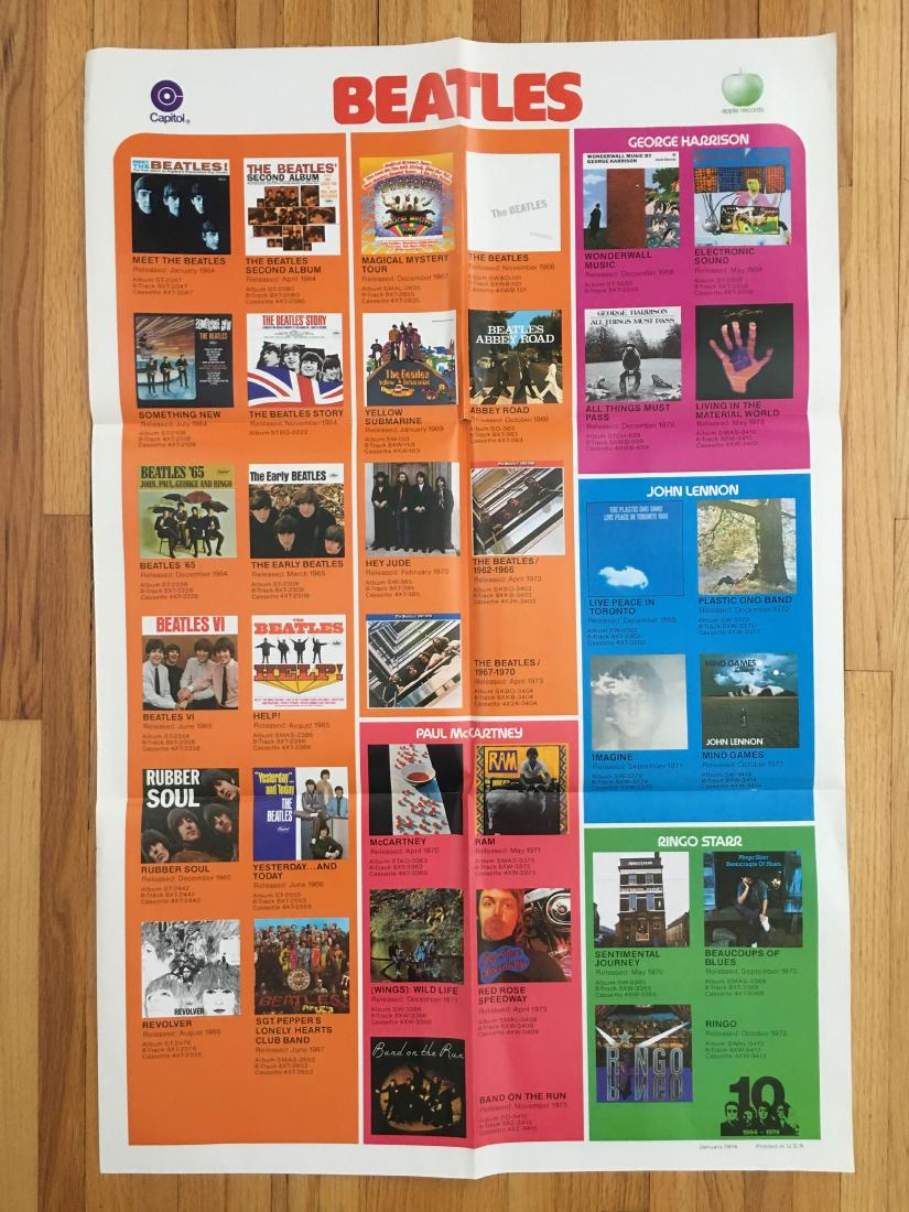 ORIGINAL BEATLES CAPITOL RECORDS PROMO POSTER (1 of 1)