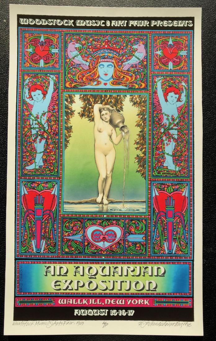 DAVID BYRD - Woodstock - An Aquarian Exposition -: Archival MATTE Paper giclee print by David Edward Byrd - signed Artists Proof Dimensions approx. 22H x 17W Unframed. Style/Period: Art: Contemporary Born near Chattanooga, Tennessee, David Edward Byrd