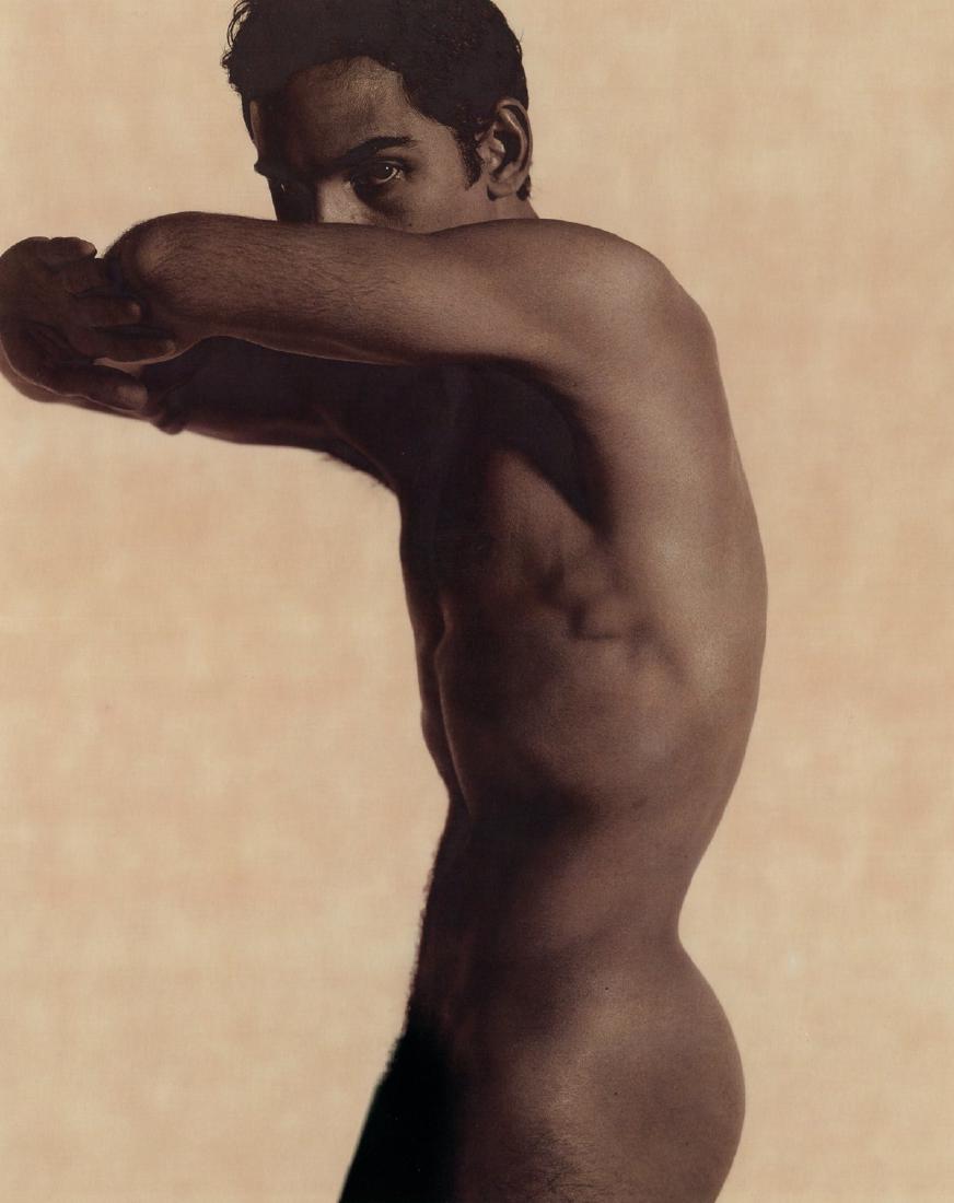 KARL LAGERFELD - James Kaliardos: Artist: KARL LAGERFELD Print Title: James Kaliardos (censored) Medium: Satin Finish Umber Photo-Lithograph Printing Date: 1977 Printed in USA Image Size: 10.5 x 13 inches Karl Otto Lagerfeld(born 10 S