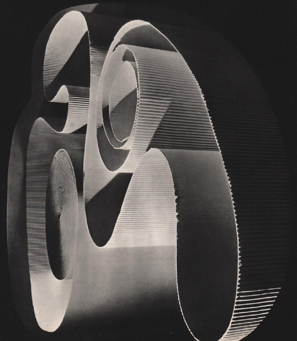 HERBERT LIST - Rouleaux de carton ondulé: Artist: HERBERT LIST Print Title: Rouleaux de carton ondulé Medium: Sheet-fed Gravure Printing Date: 1938 Printed in France Image Size: 8 x 9.25 inches Herbert List (1903-1973) was a German photograp