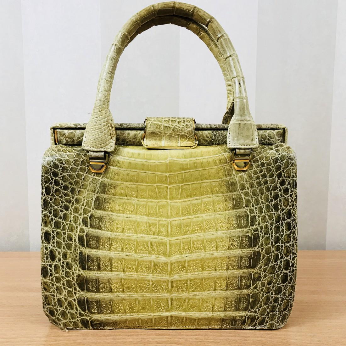 Vintage Handmade Crocodile Leather Handbag (1 of 8)
