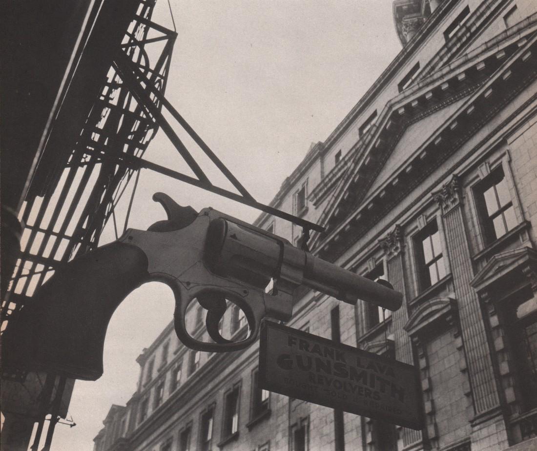 BERENICE ABBOTT - Frank Lava Gunsmith: Title: Berenice Abbott - Frank Lava Gunsmith Origin: USA Date: 1937 Materials: Duotone Photoengraving Size: 8.25x7" Duotone Photoengraving by Berenice Abbott heat mounted on an archival board. Berenic