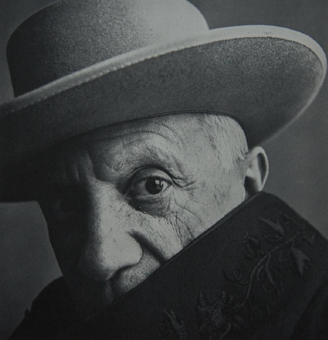 IRVING PENN - Pablo Picasso, Cannes, 1957: Artist: Penn, Irving Title: Pablo Picasso, Cannes, 1957 Medium: Sheet Fed Gravure, 1960, Switzerland Dimensions: 9.25x9.5" Heat Wax Mounted on 12x16" Conservation Board Irving Penn was an American pho