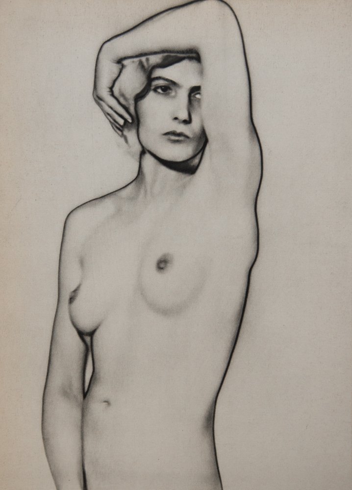 MAN RAY - Natacha, Solarized Nude: Artist: Ray, Man Title: Natacha, Solarized Nude Medium: Sheet Fed Gravure, 1934, France Dimensions: 8x10.75" Heat Wax Mounted on 12x16" Conservation Board Man Ray, original name Emmanuel Radnitzky, wa