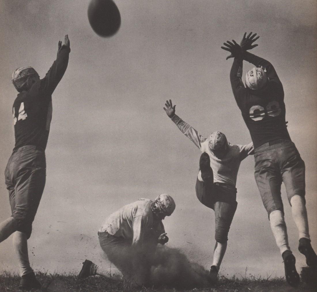 WILLIAM M. RITTASE - Field Goal!: Title: William M. Rittase - Field Goal! Origin: USA Date: 1937 Materials: Duotone Photoengraving Size: 8.25x7.5" Duotone Photoengraving by William M. Rittase heat mounted on an archival board. Please
