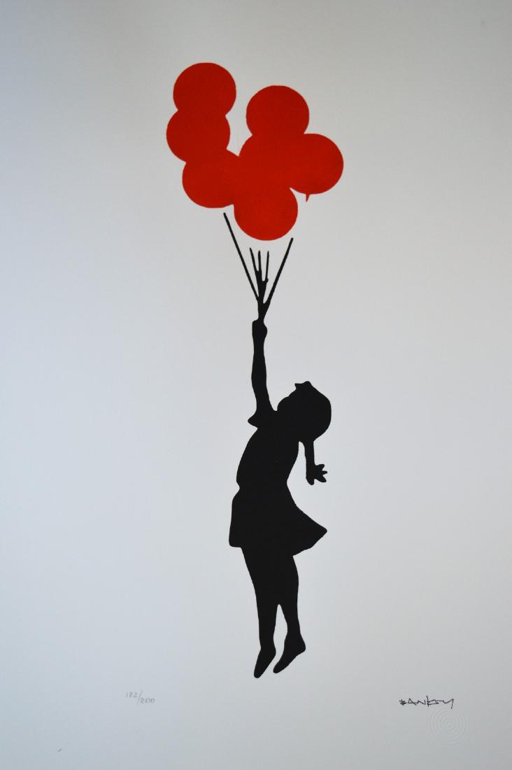 Flying Balloons Girl （red） Banksy 