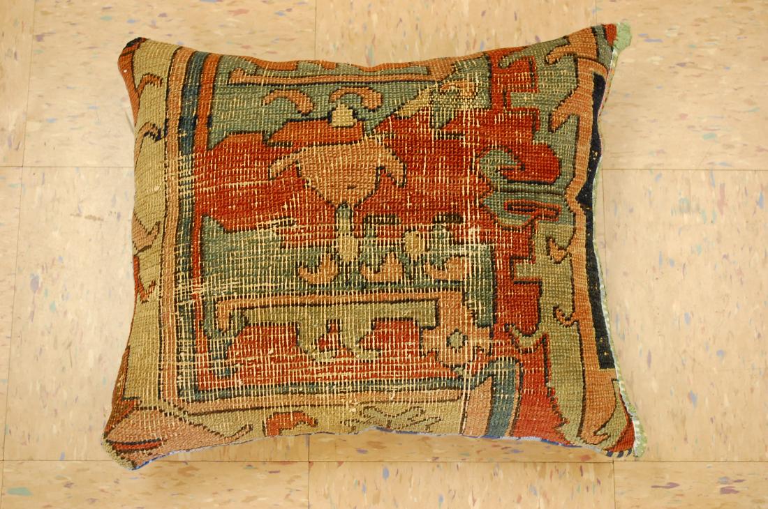 Fine Antique Heris Serapi Rug Wool Pillow 1.4x1.7 (1 of 5)