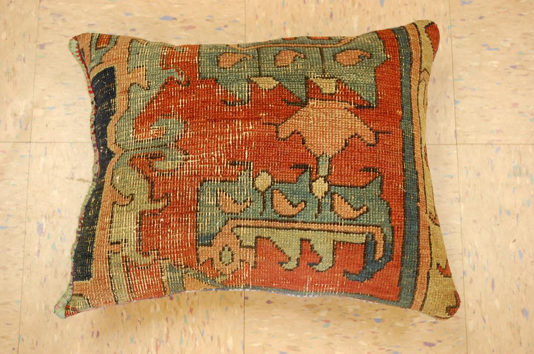 Fine Antique Heris Serapi Rug Wool Pillow 1.4x1.7 (1 of 4)