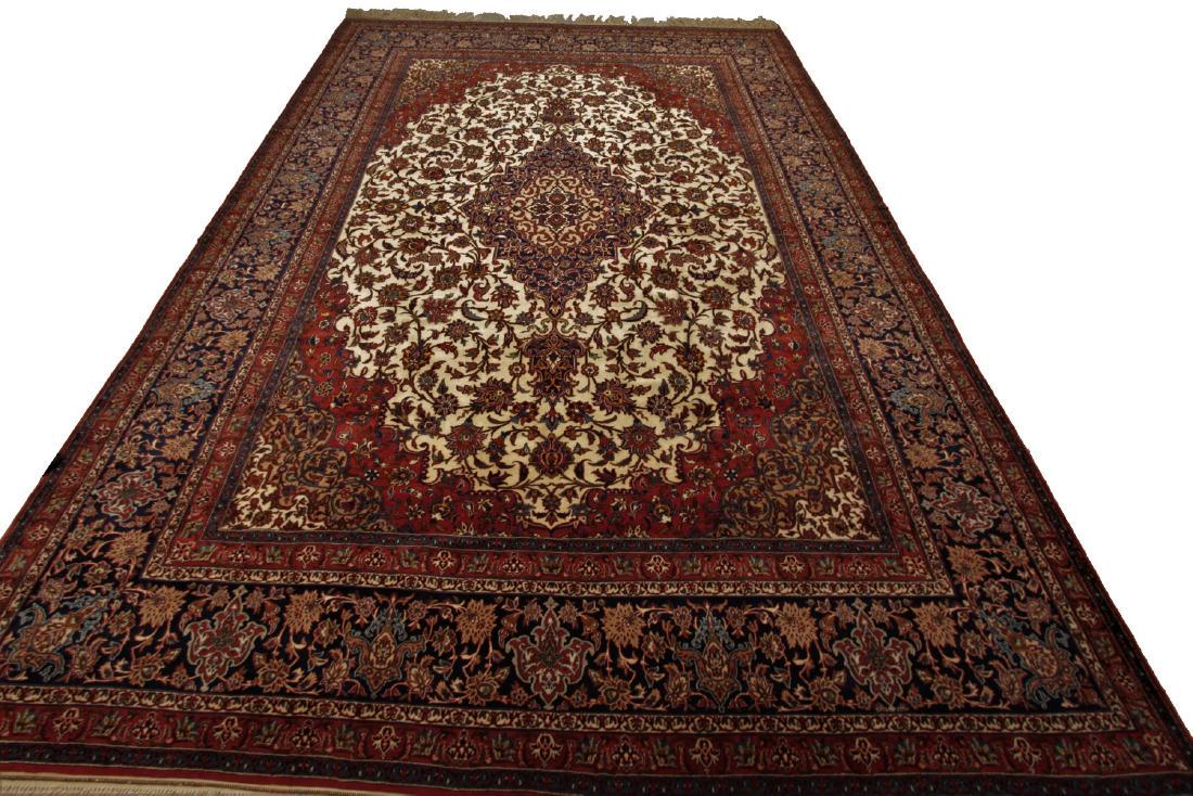 Persian Esfahan Isfahan Kurk Wool Silk Rug 11x15 (1 of 10)