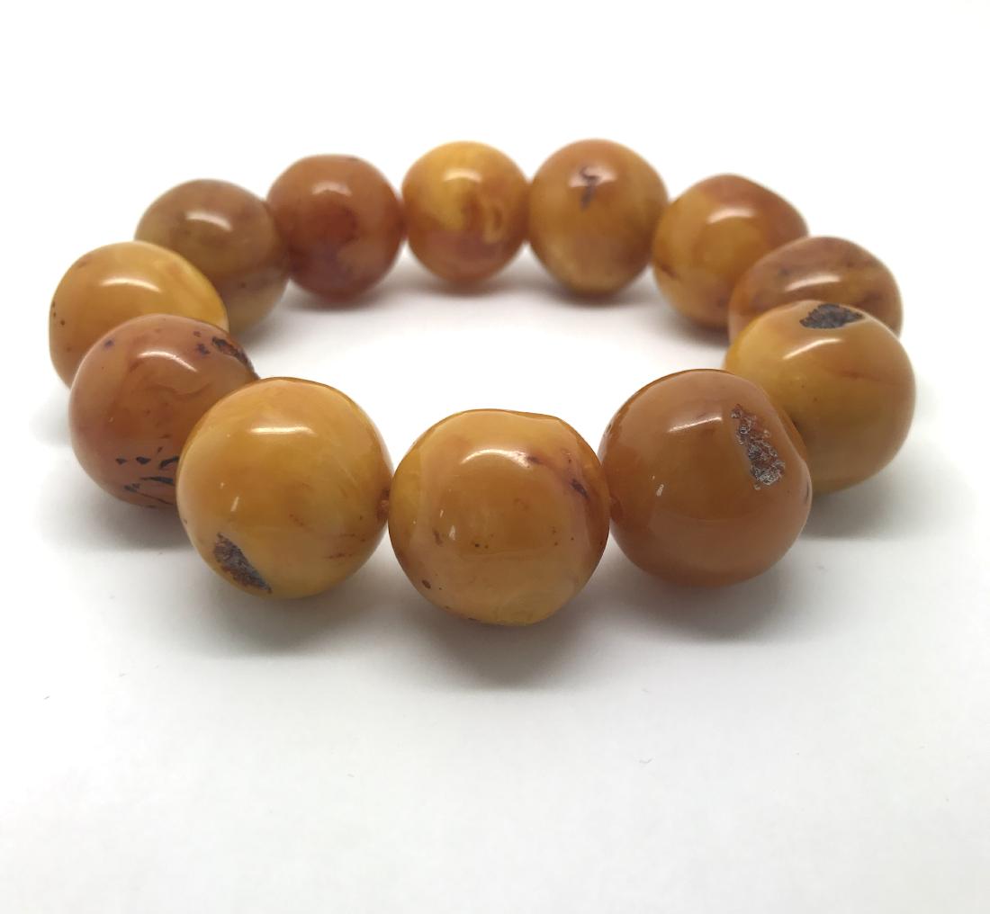 Vintage amber design bakelite large beads ø19mm (1 of 8)