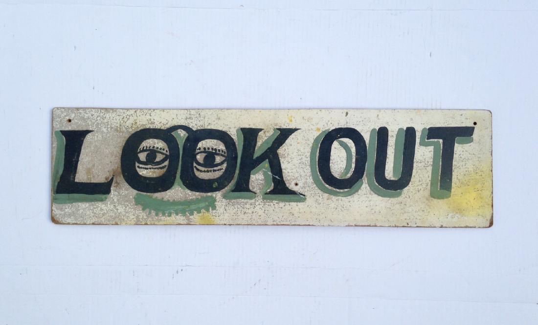 C 1950 Fun Sign Original Paint on Masonite (1 of 4)