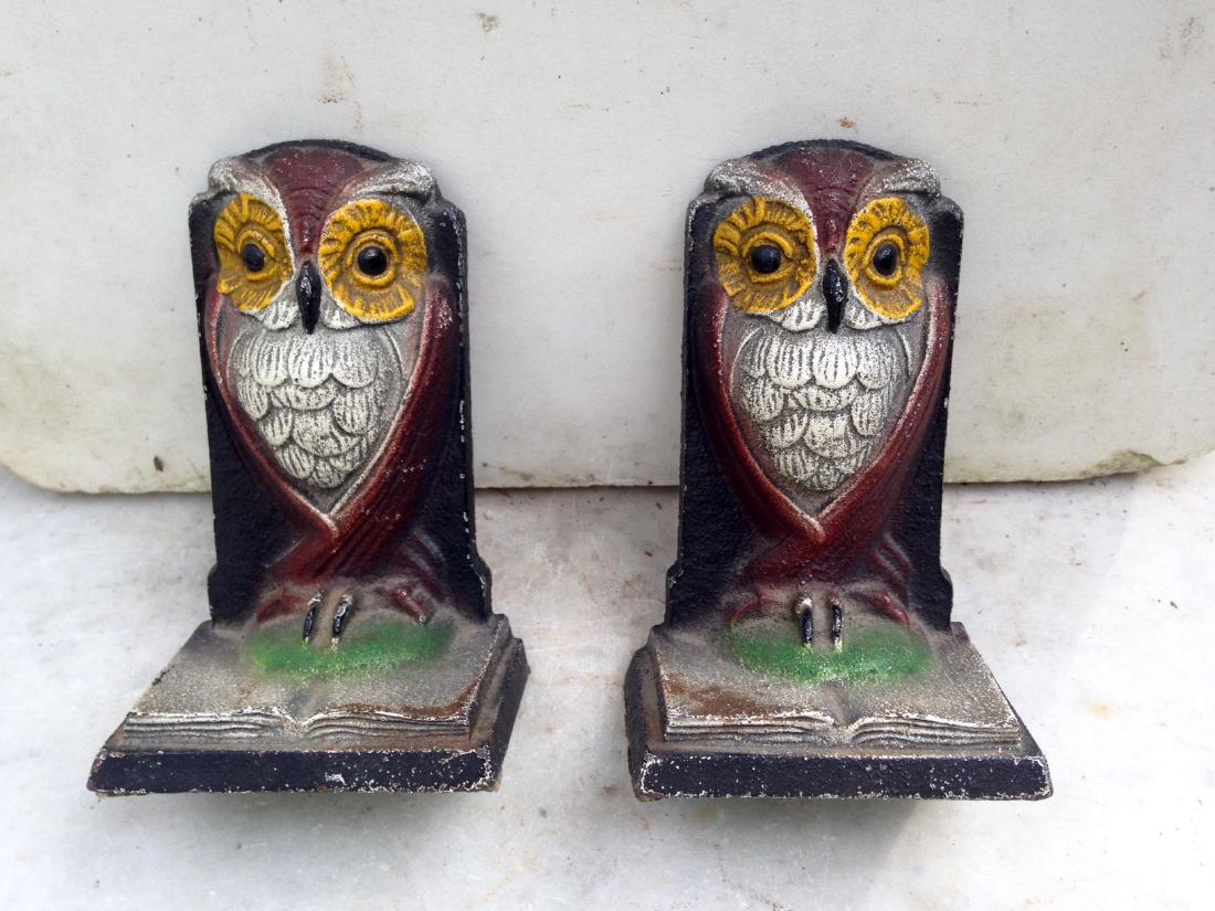 Early 20th Century Cast Iron Owl Bookends (1 of 6)