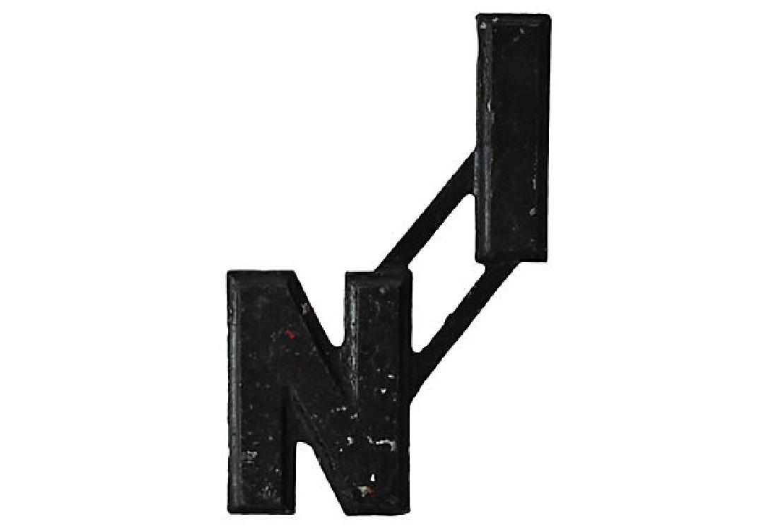 Drive In Metal Letters: Title: Drive In Metal Letters Origin: USA Material: aluminum/paint Date: 1950s Dimensions: 5.13" W x 0.5" D x 8.13" H Circa 1950 drive-in sign in aluminum letters, stamped "Wagner Sign Service Inc." o