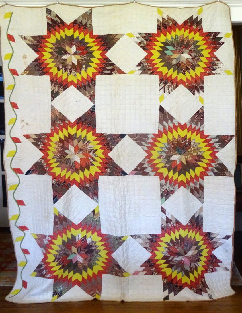 Antique Stars Quilt & Odd Vine Applique Border Mid (1 of 6)