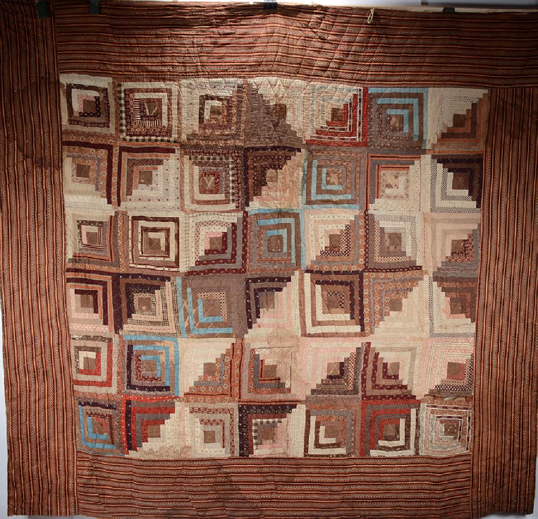 African American Log Cabin Pattern Quilt (1 of 3)