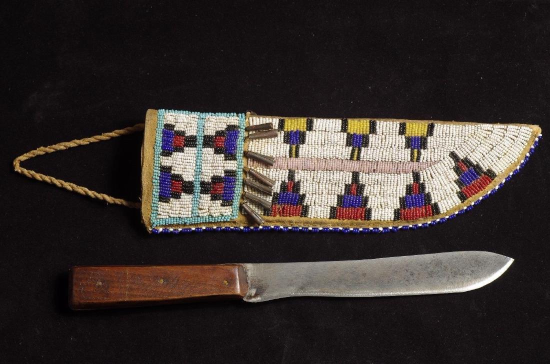 Sioux Lakota Knife and Sheath Late 19th Century (1 of 10)
