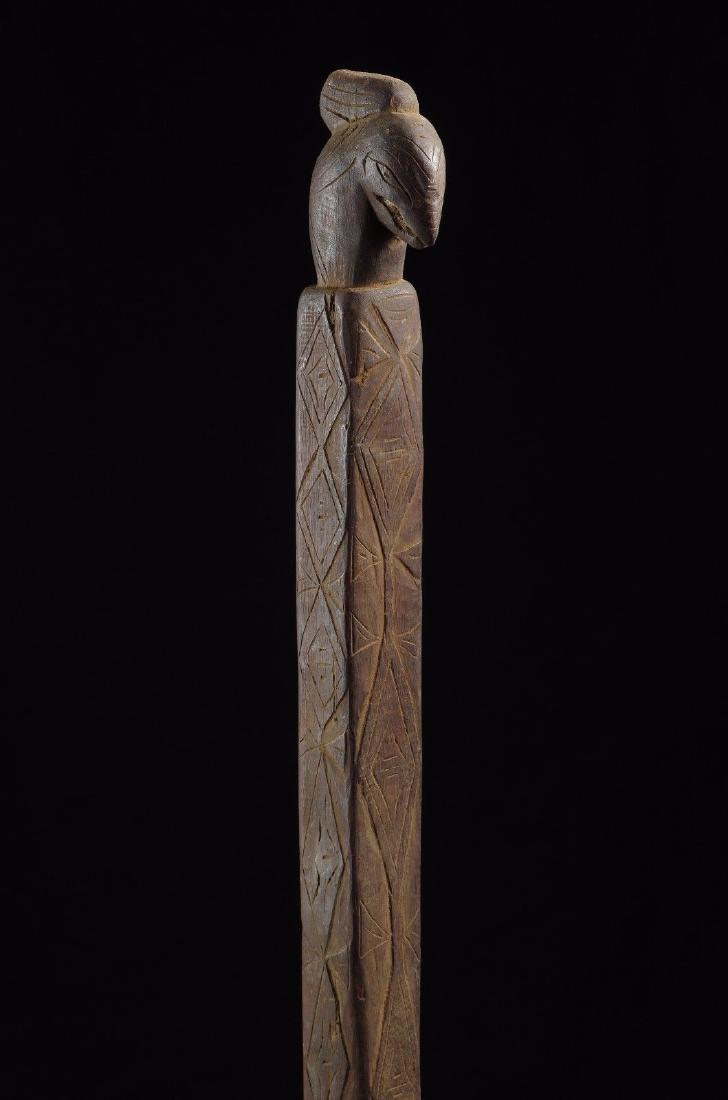 Ceremonial Staff Bird Shape Atoni West Timor Indonesia: Ceremonial staff wit bird shaped handle- Atoni - West Timor, Indonesia DIMENSIONS: cm 111 (inches: 43.7") Ceremonial staff, finely carved with the handle shaped as a rooster, that in Timorese culture 