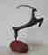 Art deco metal deer mounted on a stone, handmade / arts