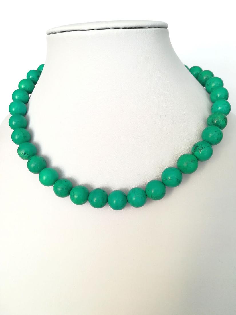 19,2 kt- Turquoise Stone Necklace 12 m / m with gold (1 of 9)