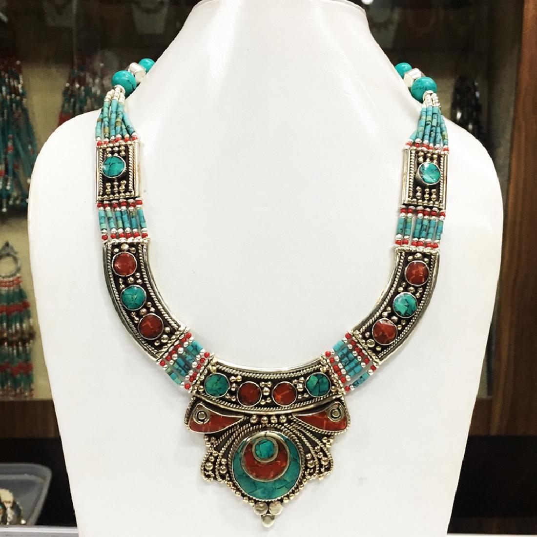 Tibetan Blue Lapis Unique Handmade Necklace (1 of 1)