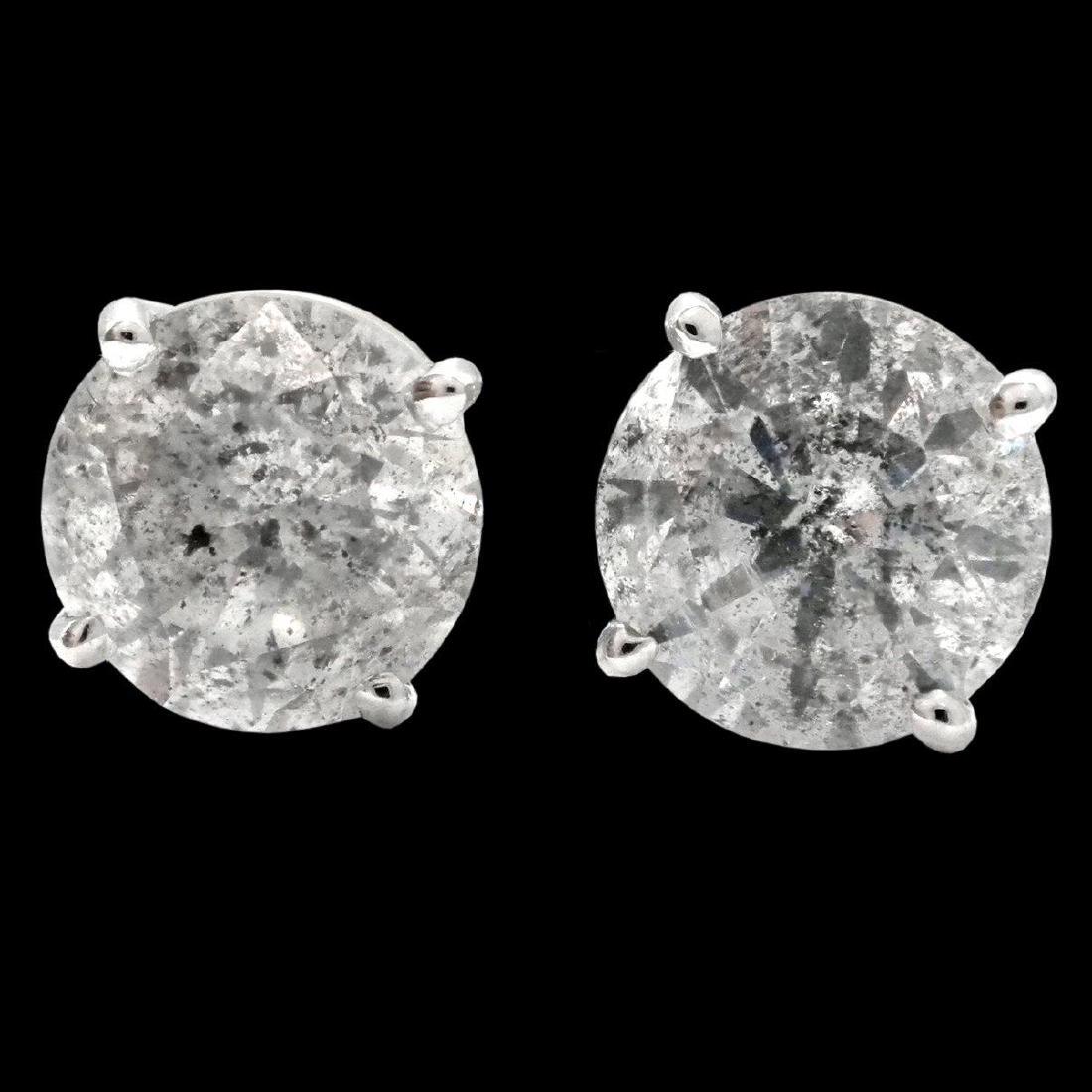 14K Gold 1.11ct and 1.14ct Diamond Earrings (1 of 4)