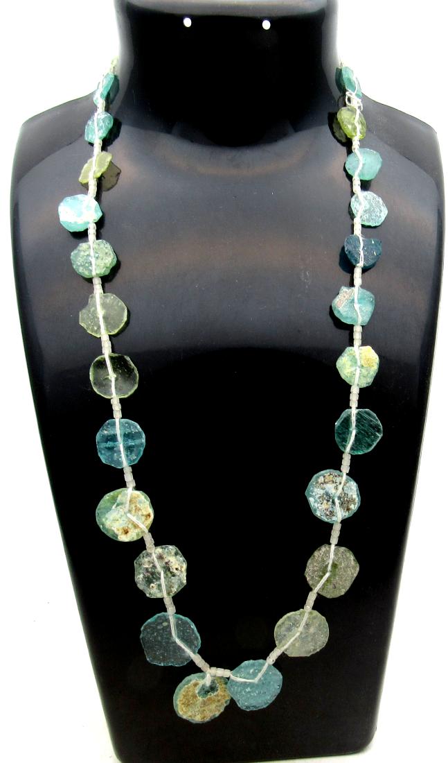 Ancient Roman Glass Fragment Beaded Necklace (1 of 3)