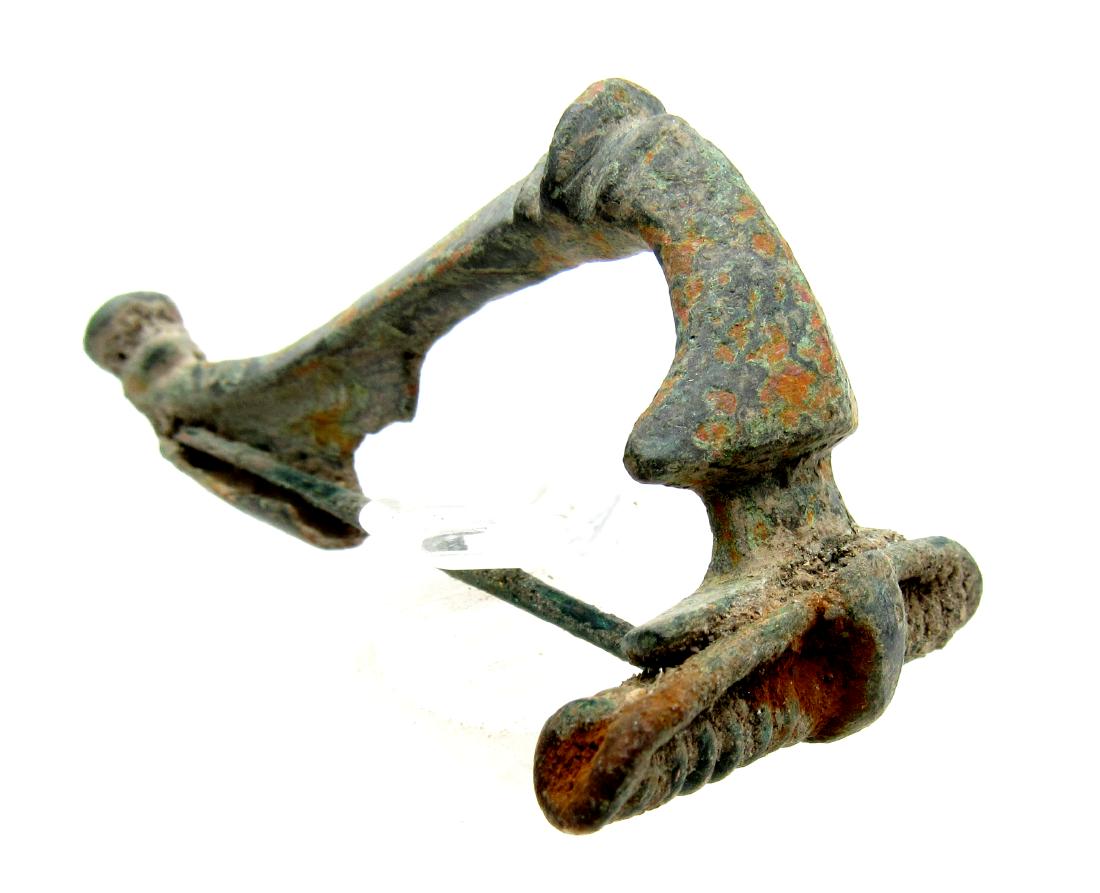 Ancient Roman Bronze Trumpet Brooch (1 of 3)